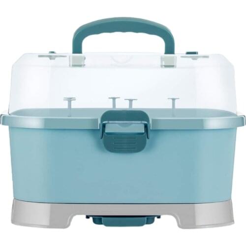 Baby Bottle Drying Rack Storage,Large Nursing Bottle Storage boxOrganizer with Cover,Portable Kitchen Cabinet Organizer