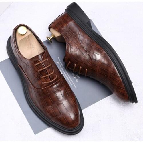 Mens Dress Shoes Classic Business Mens Dress Shoes Fashion Elegant Formal Wedding Shoes Men Slip on Office Oxford Shoes for Men