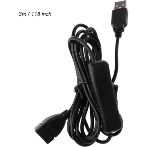 Data Sync USB 2.0 Extender Cord USB Extension Cable With ON OFF Switch for PC USB Fan LED Lamp USB Charger Raspberry Pi