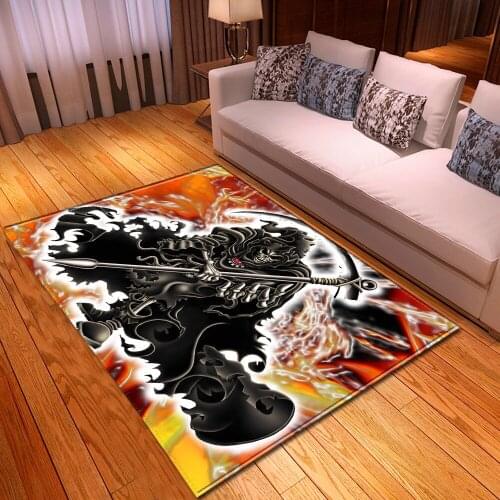 Horror Halloween 3D Skull Carpet Terror Halloween Party Decor Rug Soft Flannel Big Size Room Bedroom Rug Carpets For Area Living