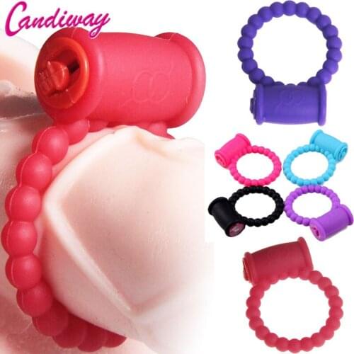 Lasting ring vibrator beads clitoris masturbation Massager mini cocking Vibrating delay ejaculation vibe Sex Toys For man