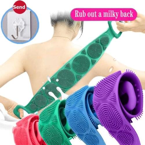 Magic Silicone Brushes Bath Towels Rubbing Back Mud Peeling Body Massage Shower Extended Scrubber Skin Clean Shower Brushes