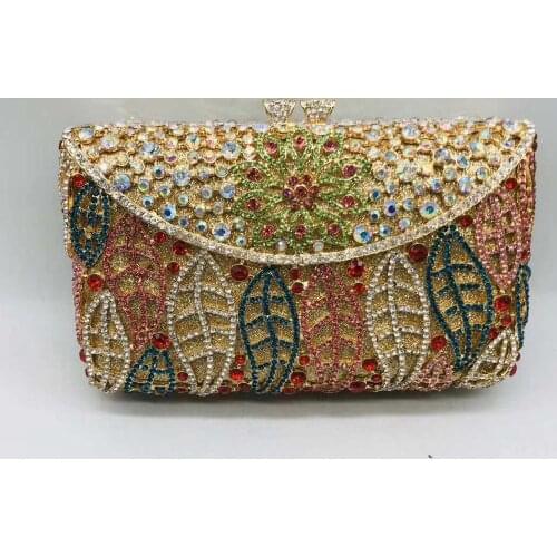 Women Clutches Crystal Evening Wedding Bag Luxury Colorful Crystal Diamond Evening Bag Female Prom Purse Bridal Shoulder Bag