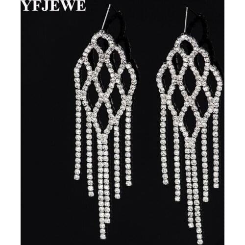 YFJEWE Ladies Crystal Statement Earrings For Women Earring Fashion Jewelry Free Shipping E511