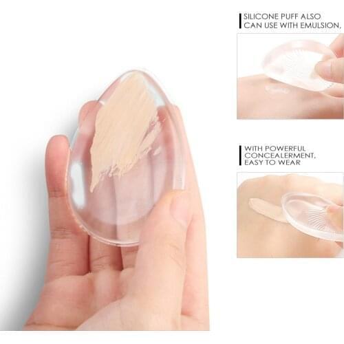 1/2Pcs Make Up Kit Silicone Puff Transparent Silica Powder Sponge Makeup Puff Drop Style Silicone Puff Transparent