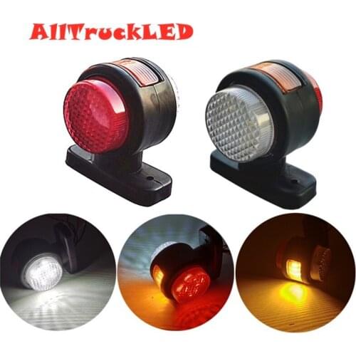 1pair Red Amber White 10-30v 24v Trailer 12v car LED Side Marker Lights Outline Side Marker Truck Light Van LED Light for Lorry
