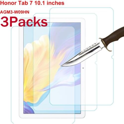 3 Packs Scratch Proof Screen Protector Tempered Glass For Honor Tab 7 10.1 Wifi LTE AGM3-W09HN Clear Screen Cover