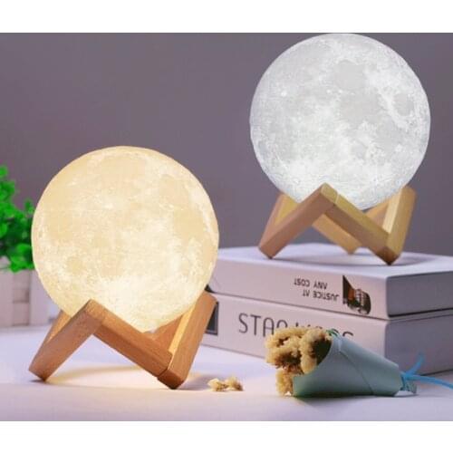 3D Magical LED Luna Night Light Moon Lamp Desk USB Charging Touch Control Home Decor