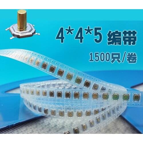 4*4*5/4.3mm 4 Legs SMT Taping package Brass Head Touch Tact Switch SMD Thin Push Button Switch With Tape