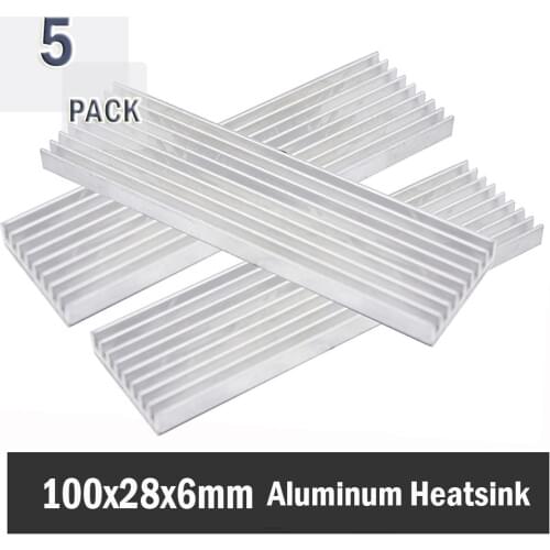 5Pcs Gdstime 100x28x6MM Cooling Accessories DIY Heatsink CPU GPU IC Memory Chip Aluminum Heat Sink Extruded Cooler Radiator