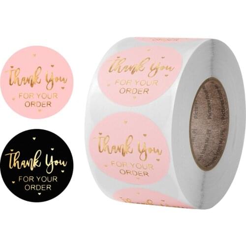 500pcs Pink Label Stickers Circle Paper Thank You Stickers Seal labels For Your Order Round Handmade Stickers for Kids Toy Store