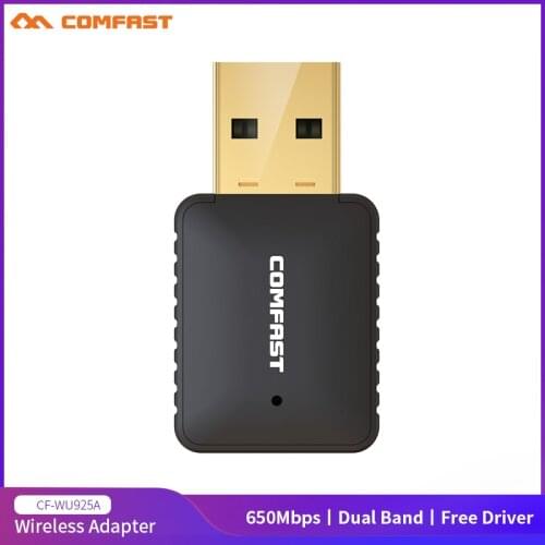 650Mbps 2.4G&5.8G Network Card USB 2.0 Adapter WiFi dongle PC Mini Wireless Computer Receiver Dual Band 802.11b/n/g/ac CF-WU925A