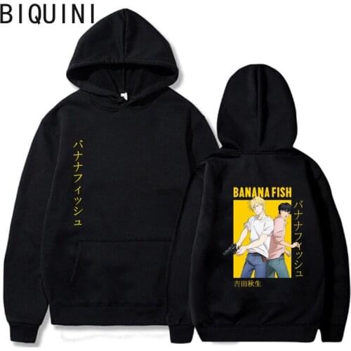 Banana Fish Anime Hoodie Fashion Pullovers Casaul Tops Lounge Wear Womens Winter Tops Plus Size Sweatshirts Vintage Unisex Wram