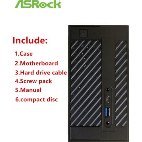 ASROCK DeskMini H310 MINI ITX Cases and motherboard intel Socket LGA 1151 support 32GB Ram without ( CPU / SSD / RAMs) ] NB-RAM