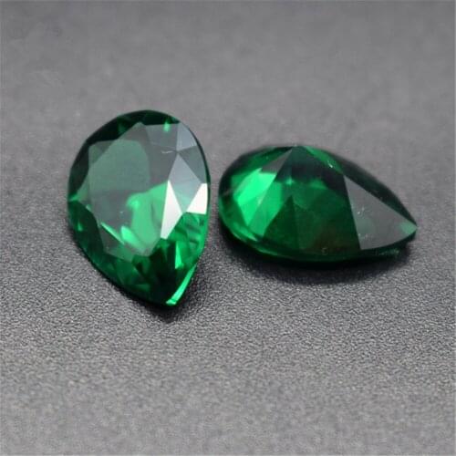 Emerald Pear Shaped Faceted Gemstone Teardrop Cut Emerald Gem Tsavorite Color Emerald Multiple Sizes to Choose GE36