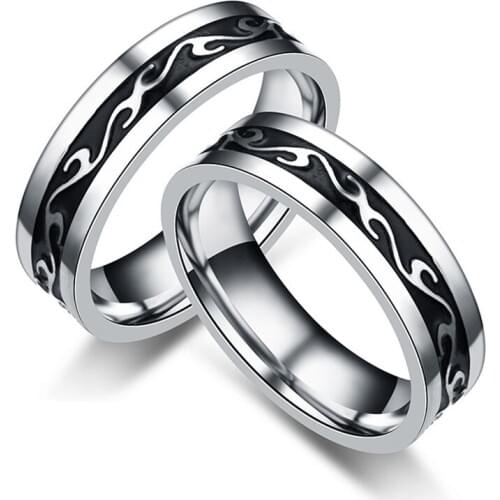 Titanium Steel Rings Fashion Stainless Steel Mens Dragon Pattern Rings Wedding Bands for Men jewelry Wholesale Hot Design