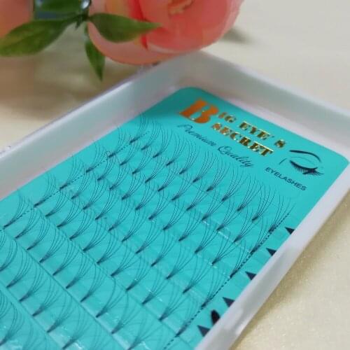 Short Stem Professional 4d Individual Eyelash Extension C/D curl V style 4D Volume Eyelashes 8-15mm Korean Silk 4d Fans lashes