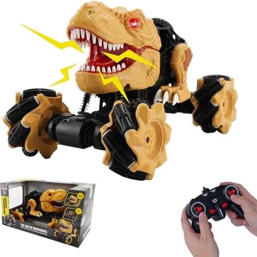 360°Rotation RC Car Toys Monster Trucks Stunt Drift Remote Control Dinosaur Car with Music and Lights for Boys Birthday Gift