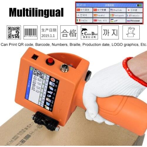 Multi-language Handheld Printer Mini Inkjet Label Printer Portable Touch Screen Smart USB QR Code Inkjet Printer