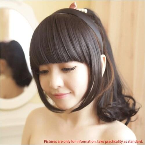 Fashion Girls Hair Clasp Clip on Front Neat Bang Fringe Hair Extension