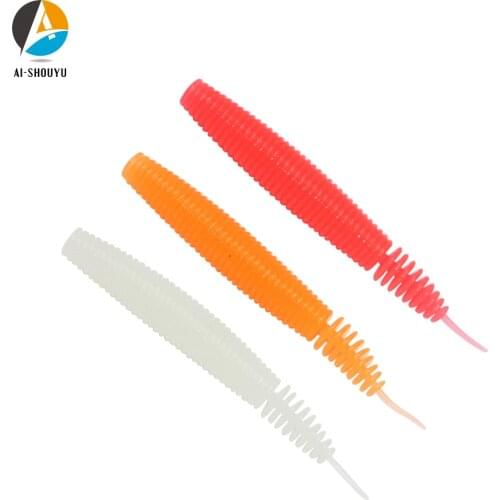 AI-SHOUYU 8pcs Soft Fishing Floating Lure TPR Soft Lure 68mm/3.6g 96mm/5.5g Worm Swimbaits Jigging Lure Pike Trout Fishing Lure