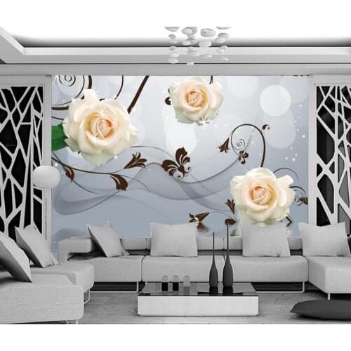 3d customized wallpaper wall 3d wallpaper Rose pattern reflection backdrop flower wallpaper 3d wallpaper for room