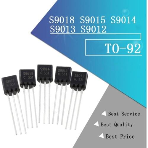 100PCS S9012 S9013 S9014 S9015 S9018 TO-92 9012 9013 9014 9015 9018 TO92 new triode transistor IC