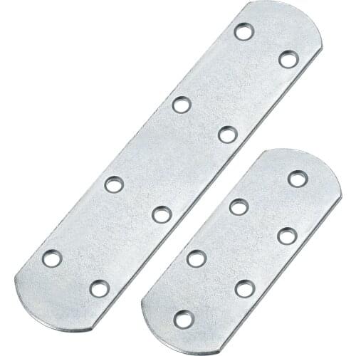 Uxcell Flat Straight Brace Repair Plate Bracket Connector Iron Silver with Screws, 1Set (165x38mm 4pcs, 97x38mm 8pcs)