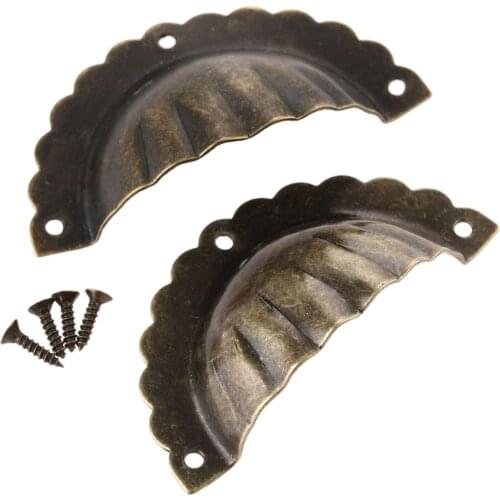 Zinc Alloy Furniture Handle Antique Bronze Drawer Cabinet Knob and Handle Kitchen Cupboard Shell Handle Pull Furniture Fittings