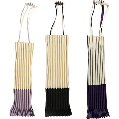 Japanese Style Pleats Please Casual Tote Bag Canvas Large Capacity Me Shoulder Bag Issey Vertical-Pleats Miya Candy Color