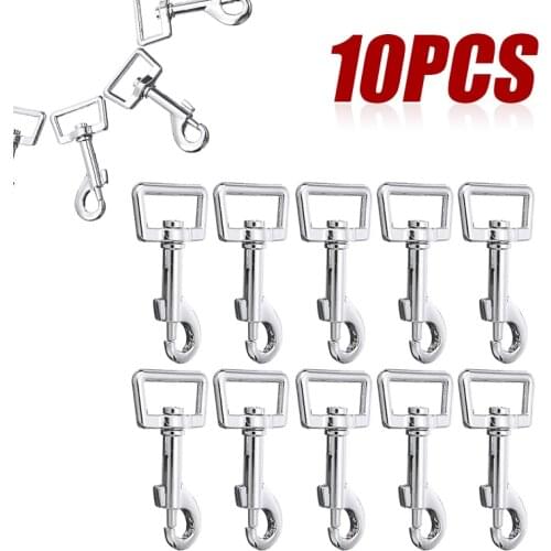 10X 25mm Heavy Duty Zinc Alloy Dog Lead Clips Square Eye Snap Trigger Hooks Dog Collar Pet Hardware Accessories