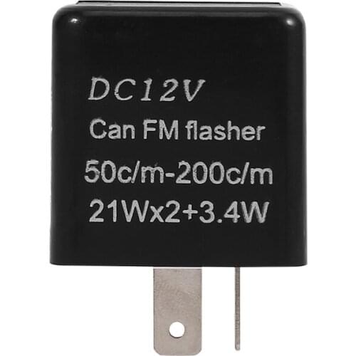 Universal Motorcycle Turn Signal Indicator 2-Pin Speed Adjustable LED Flasher Relay 12V Black For Turn Signal Light Blinker