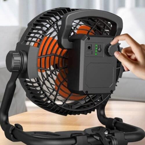 T8DF High Velocity Fan Table Fan with Power Bank Table Lamp 360° Rotation Personal USB Fan for Outdoor Camping Indoor Gym