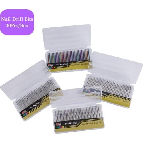 30 Pcs/Box Colorful Nail Polishing Head Alloy Material Nail Drill Bits For Manicure Professional Nail Beauty Tools