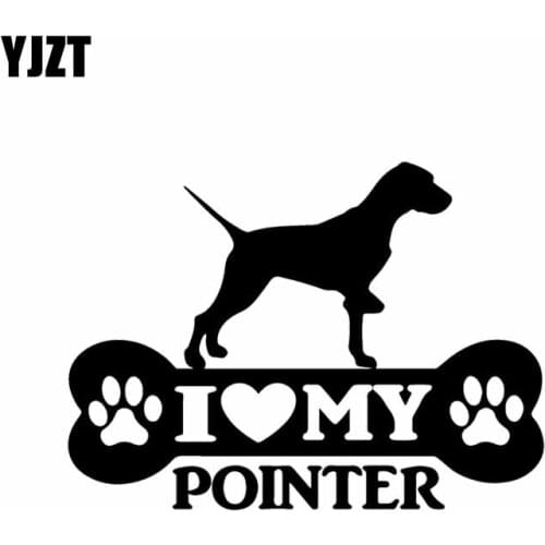 YJZT 15.2X11.1CM Pointer Bone Car Sticker English Dog Vinyl Decal Art Decor Black/Silver C24-1198