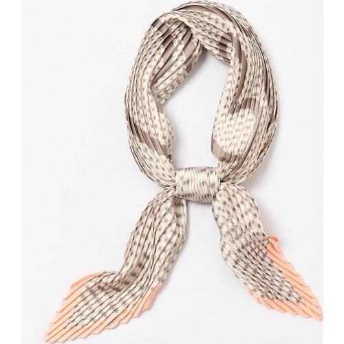 Women Pleated Scarves Musical Note Fashion Print Foulard Houndstooth Bandana Decoration [3705]