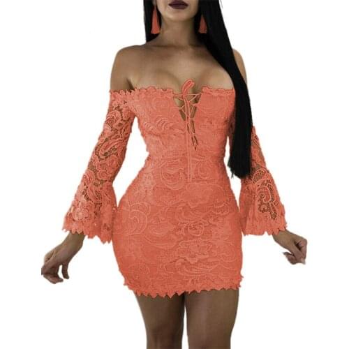 Sexy Dress Summer Lace Strapless Dress A-Line Solid Slash Neck Above Knee Club Dress White Black Dresses Woman Party Night