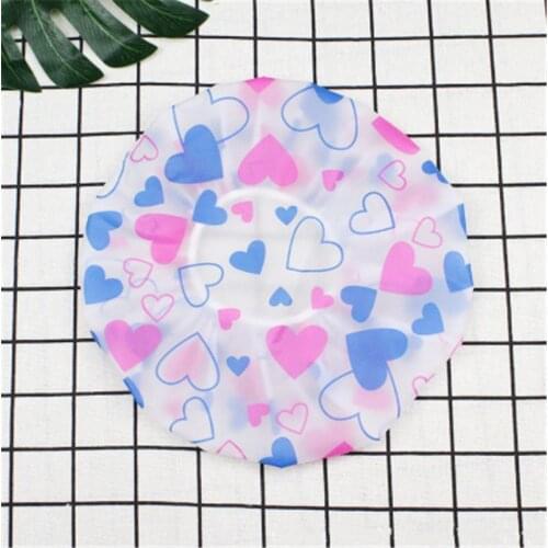 1Pcs Thicken Bath Hat Bathing Cap For Women Anti Oil Hat Cartoon Bow Heart Flower Cute Waterproof Shower Cap Bathroom Product