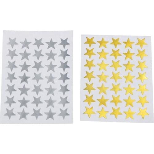 10pcs/lot Silver/ Golden Lovely Star Sticker Teacher Label Reward For Children Kid Students Gift Gold Silver Bronze Stationery