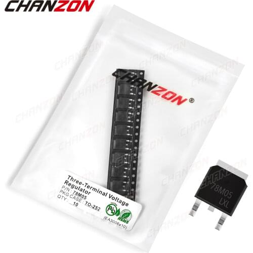 10Pcs 78M05 TO-252 Three-Terminal Voltage Regulator Transistor Bipolar Junction BJT Tube Fets SMD Integrated Circuits