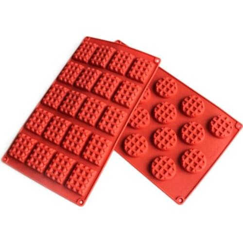 2pc/set 18/20 Cavity Silicone Waffle Mold Maker Cake Cookie Chocolate Pan Baking Mould Nonstick Bakeware Tool