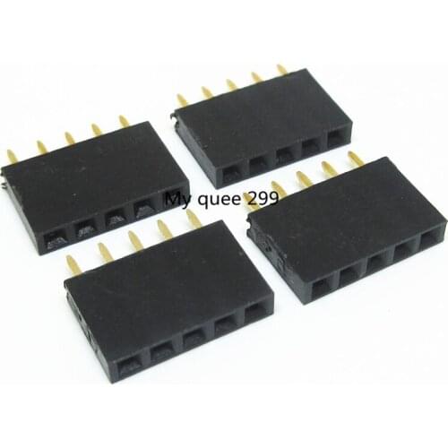 20 pcs 5P 2.54mm Female Header Single Row Straight Pin Socket 1*5 Strip Pitch Connector