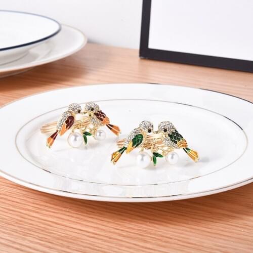 20PCS/Metal Napkin Ring Bird Napkin Button Simple Style Napkin Ring Dining Table Decoration Napkin Holder