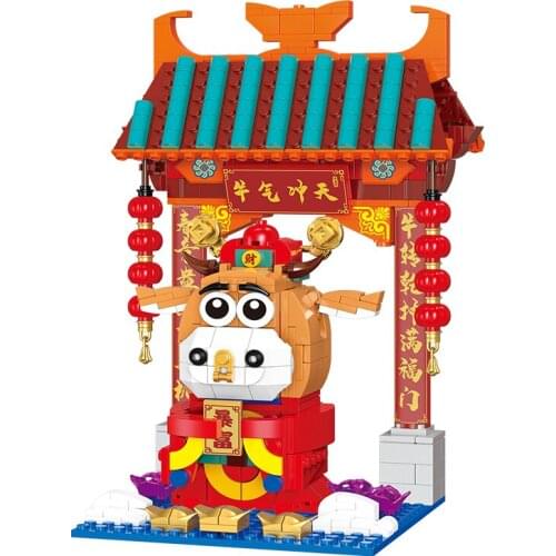 2021 Xingbao 18008 New Creator Series 553pcs Cattle God Of Wealth Coming Building Blocks Bricks Educational Toys New Year Gifts