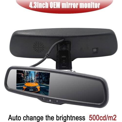 4.3 Inch Display OEM Car Rear View Mirror Auto Parking Monitor TFT LCD Color Screen Car Mirror Monitor Backup with stand