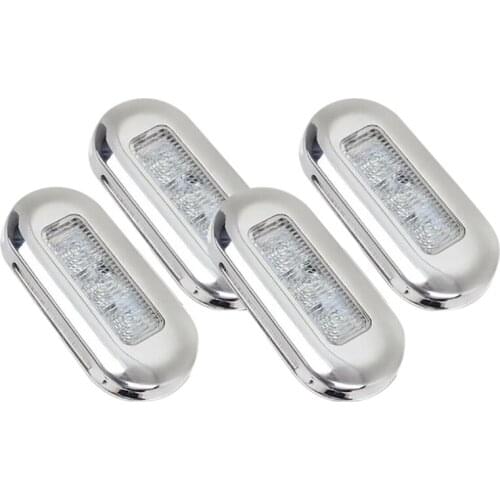 4Pcs 12V Boat Marine Signal Lamp Clear Grade Large Waterproof LED Courtesy Lights Stair Deck