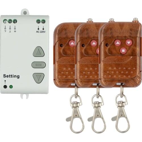 AC 220V Motor RF Wireless Remote Control Switch 220V UP&DOWN 3PCS Remote controller Motor Forwards Reversing