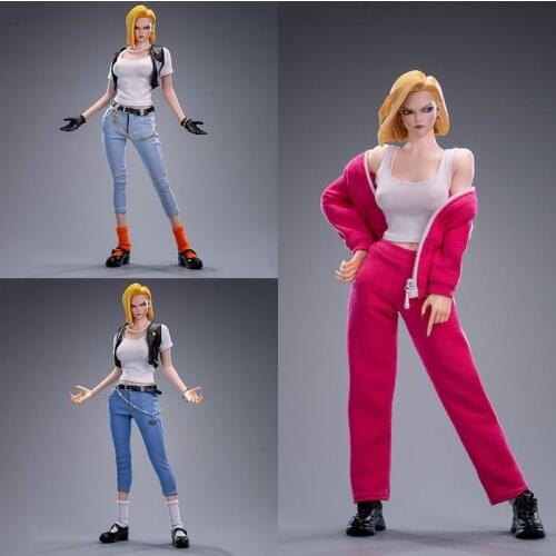 Pre-order cdtoys cd027 1/6 Android 18 Girl Costume Accessories Set Female Soldier Clothes Model Fit 12 inch Action Figure Body