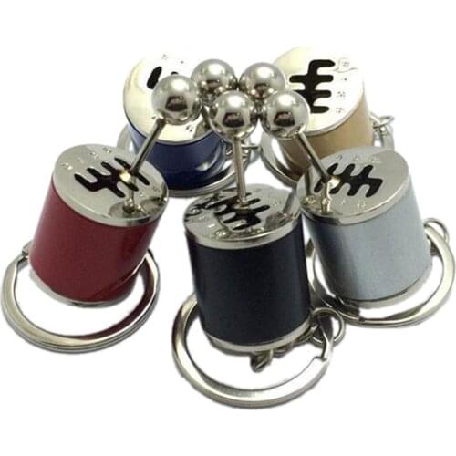 Car Gear Shift Keychains Ring Keyring Creative auto 6 Speed Gearbox Gear Shift Racing Tuning Model Key chain Car Accessories