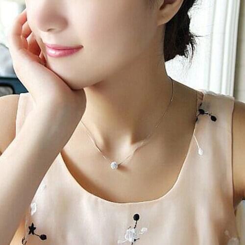 Shiny Zircon Invisible Transparent Thin Line Choker Necklace Women Jewelry Collana Kolye Bijoux Collares Collier Femme